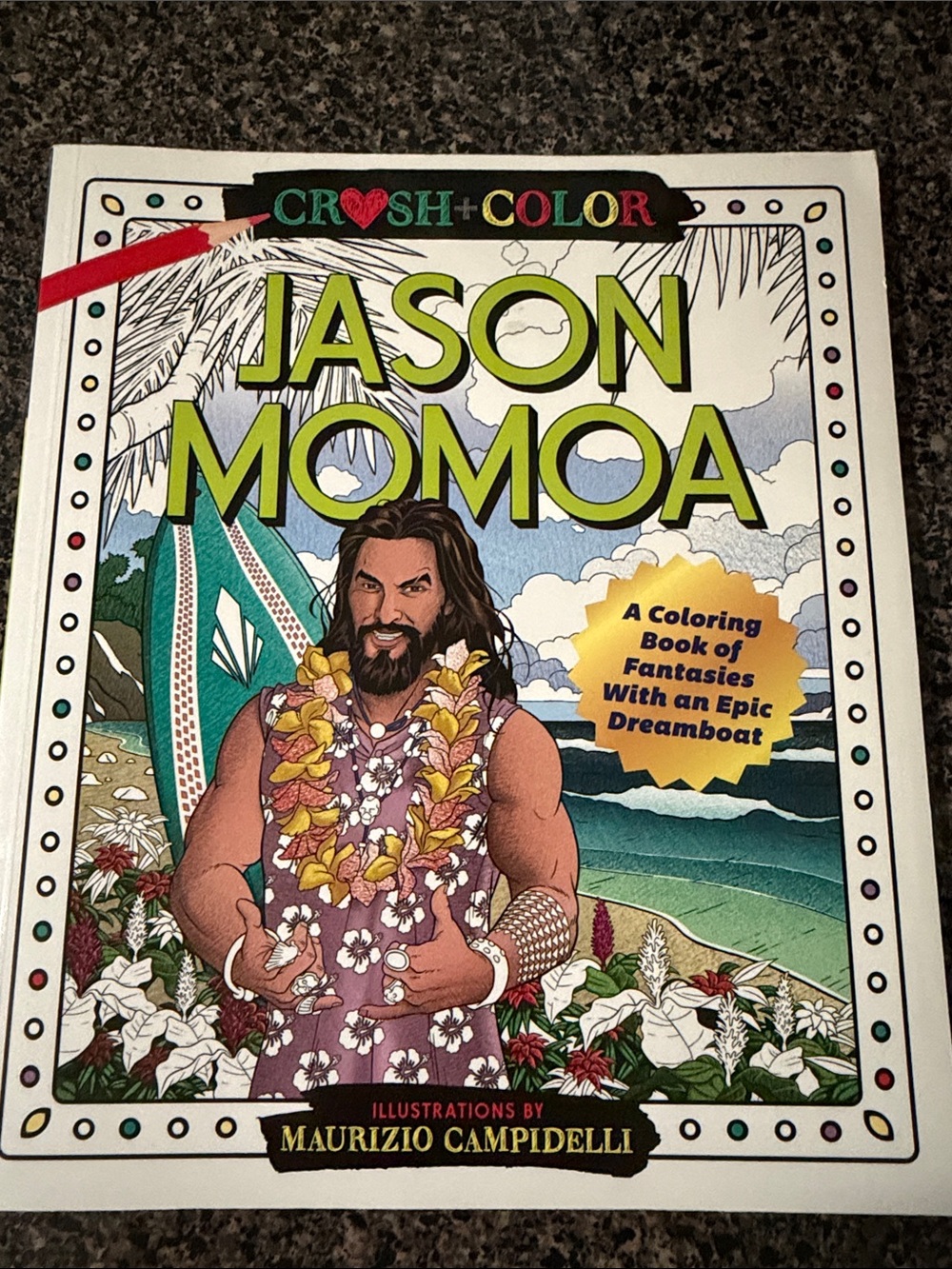 Jason Momoa Coloring Book - Crush + Color - Green Accents